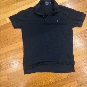 Polo by Ralph Lauren Men's Dark Polo Shirt with Purple Logo